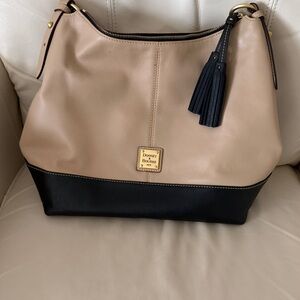 Dooney & Bourke Beige and Black Hobo Bag